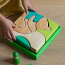 Vorschaubild Bauspiel grün 8 Teile im Rahmen 18,6 x 18,6 cm