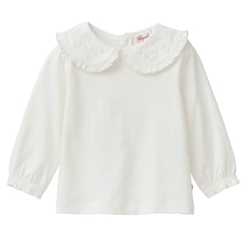 Schickes Langarmshirt mit Kragen weiß