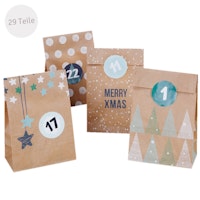 Adventskalender Tüten (17,5x10cm), Kordel & Zahlensticker