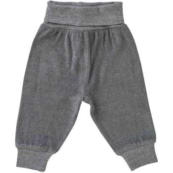 Frottee Babyhose Bündchen grau melange