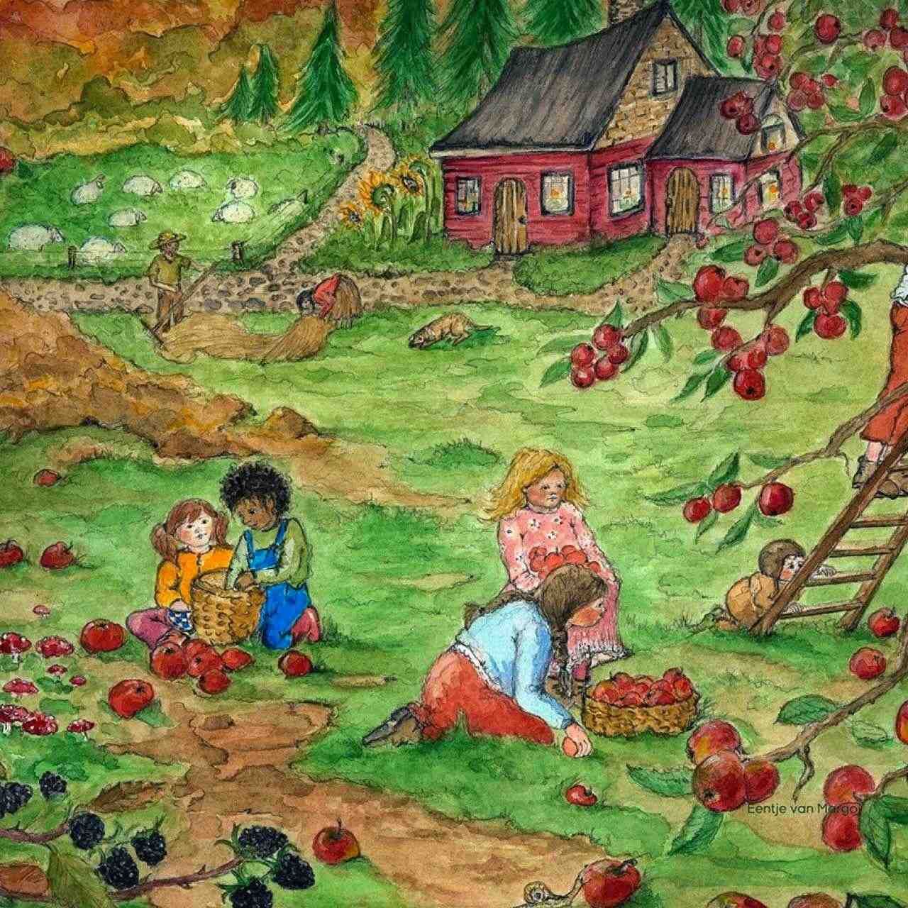 Silhouette Eentje van Margo - Rotes Cottage: Herbst