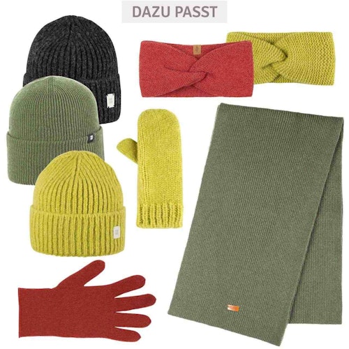 Damen Schal Wolle Kaschmir Mix 180x24 cm grün