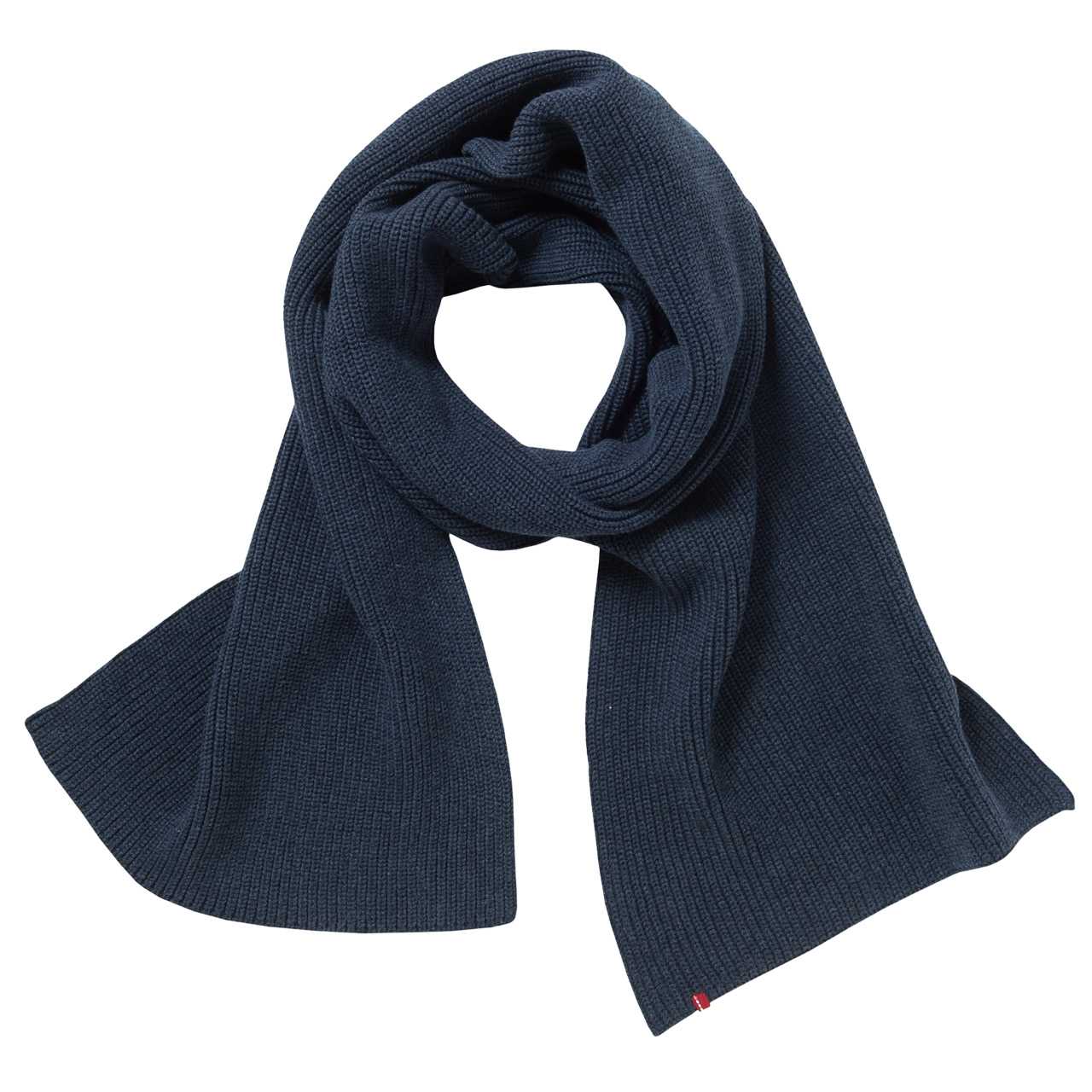 Warmer Damen Strickschal dunkelblau melange