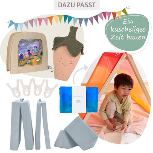 Großes Spieltuch Seide Ozean 178 x 89 cm