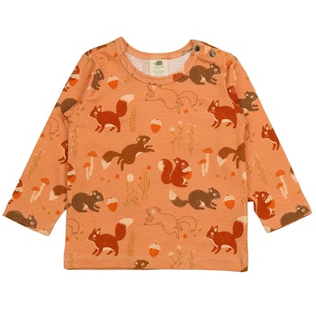Jersy Langarmshirt rosa mit Eichhörnchen