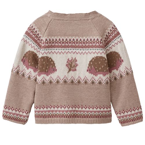 Strickpullover beige gemustert