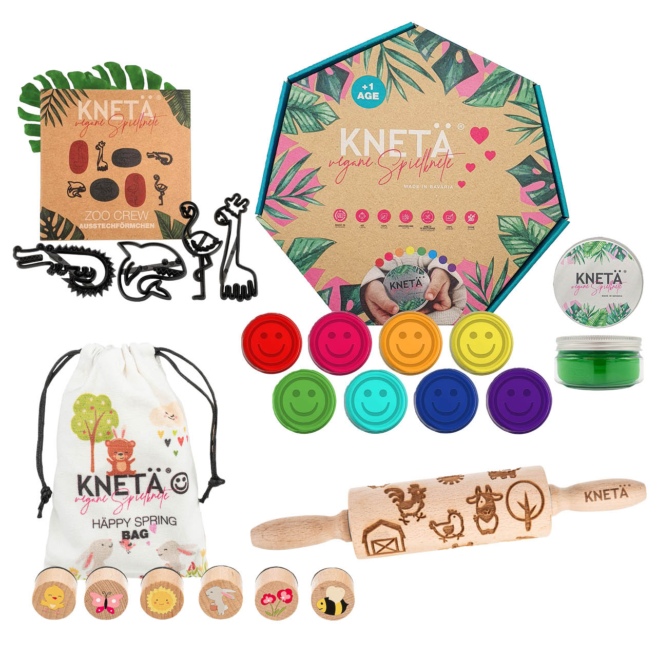 KNETÄ® Set aus Knete Stempeln Muster-Rolli Ausstecher