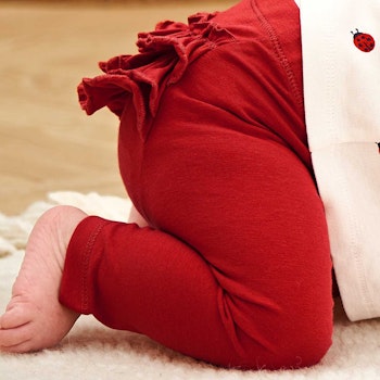 Leggings Hose Rüschen am Po rot
