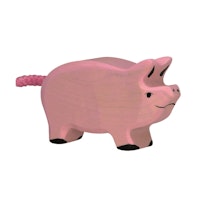 Holzfigur Ferkel - auf dem Bauernhof