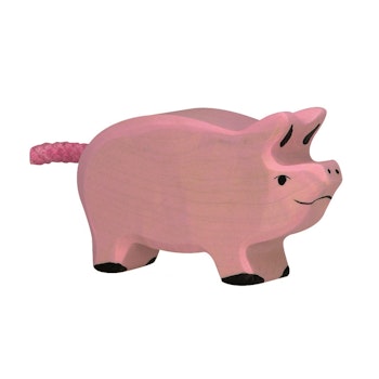 Holzfigur Ferkel - auf dem Bauernhof