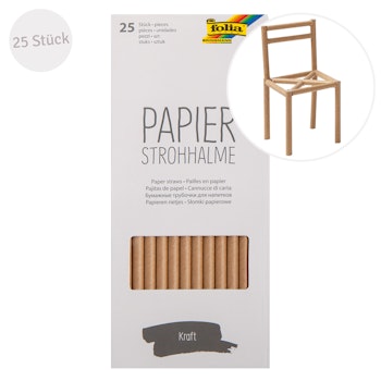 Papier Strohhalm 25 Stück lebensmittelecht braun