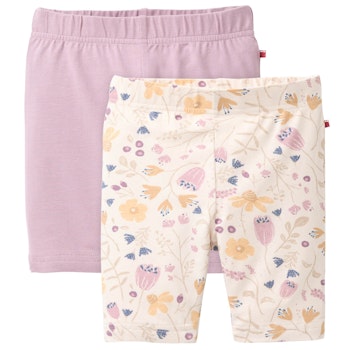 Doppelpack Radlerhose rosa-Blumen mix