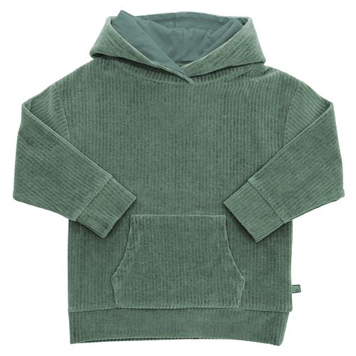 Pullover samt-Rippe grün
