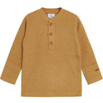 Strukturiertes Ripp Langarmshirt zimt-braun