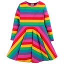 Vorschaubild Mädchen Kleid langarm Regenbogen-Optik