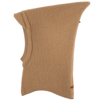 Warme Schlupfmütze mit Schirm dunkel sand-beige