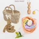 Vorschaubild Spieltuch Seide pastell Regenbogen mittel 89 x 89 cm