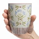 Vorschaubild Becher RETROFLORIA Blumen blau 150 ml stapelbar
