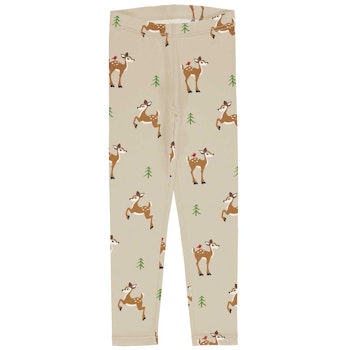 Jersey Leggings beige mit Rehen