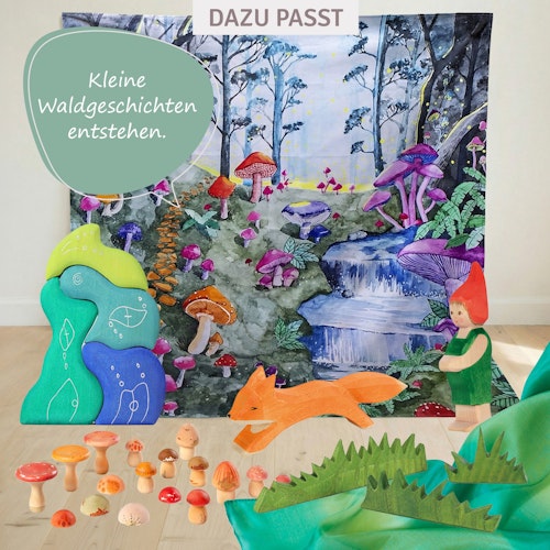 Fuchs groß laufend Holzfigur 4,5 cm