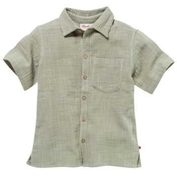 Leichtes Musselin Hemd kurzarm khaki
