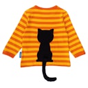 Vorschaubild Gestreiftes Langarmshirt Katzen-Applikation pink