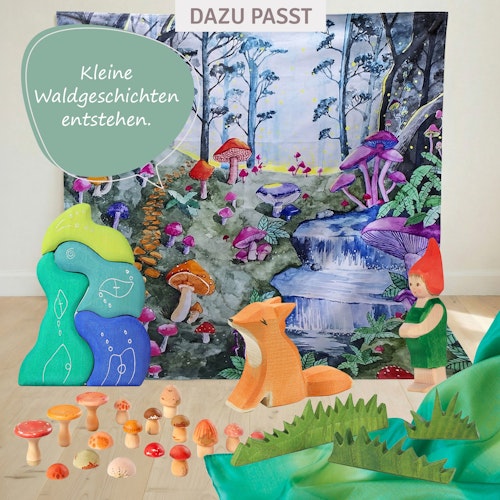 Fuchs klein sitzend Holzfigur 4,5 cm