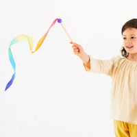 Kleines Regenbogen Tanzband aus Seide 0,9 m