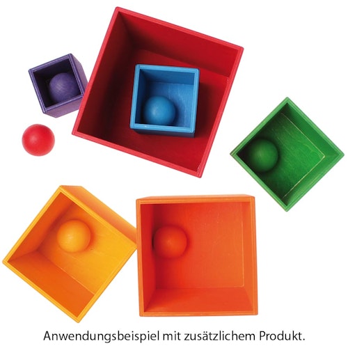 Holzkugeln Massiv 6 Stück Regenbogen