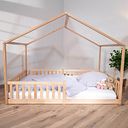 Vorschaubild Montessori Bett 120x200 natur – Bodenbett mit Rausfallschutz