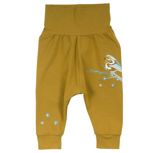 Krabbelhose mit Vogel Stickerei
