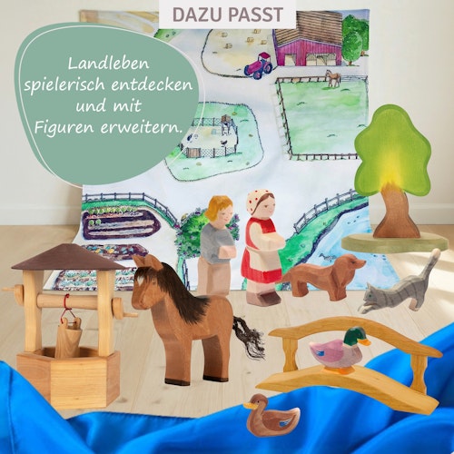 Islandpferd Hrókur Holzfigur 12 cm