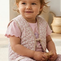 Wendbare Steppweste rosa Blümchen