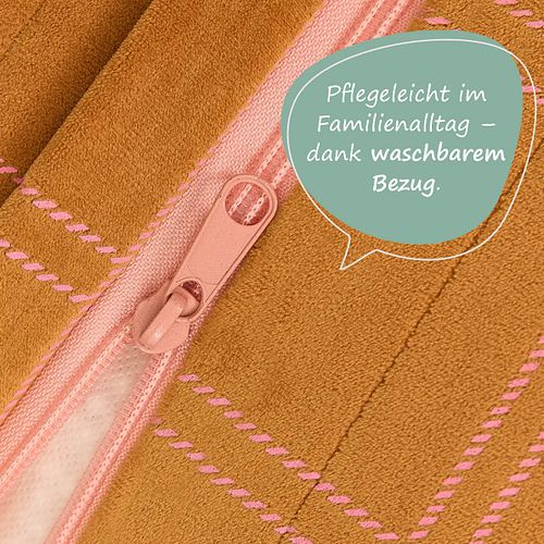 Samt Sitzsack für Kinder gelb-rosa - 119 x 52 x 70 cm