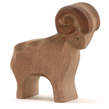Schafbock braun Holztier 9,5 cm hoch
