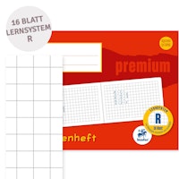 Schulheft kariert für die 1. Klasse – Lineatur R, DIN A5