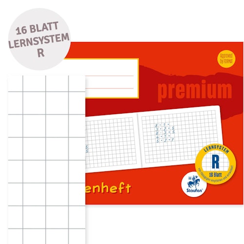 Schulheft kariert für die 1. Klasse – Lineatur R, DIN A5