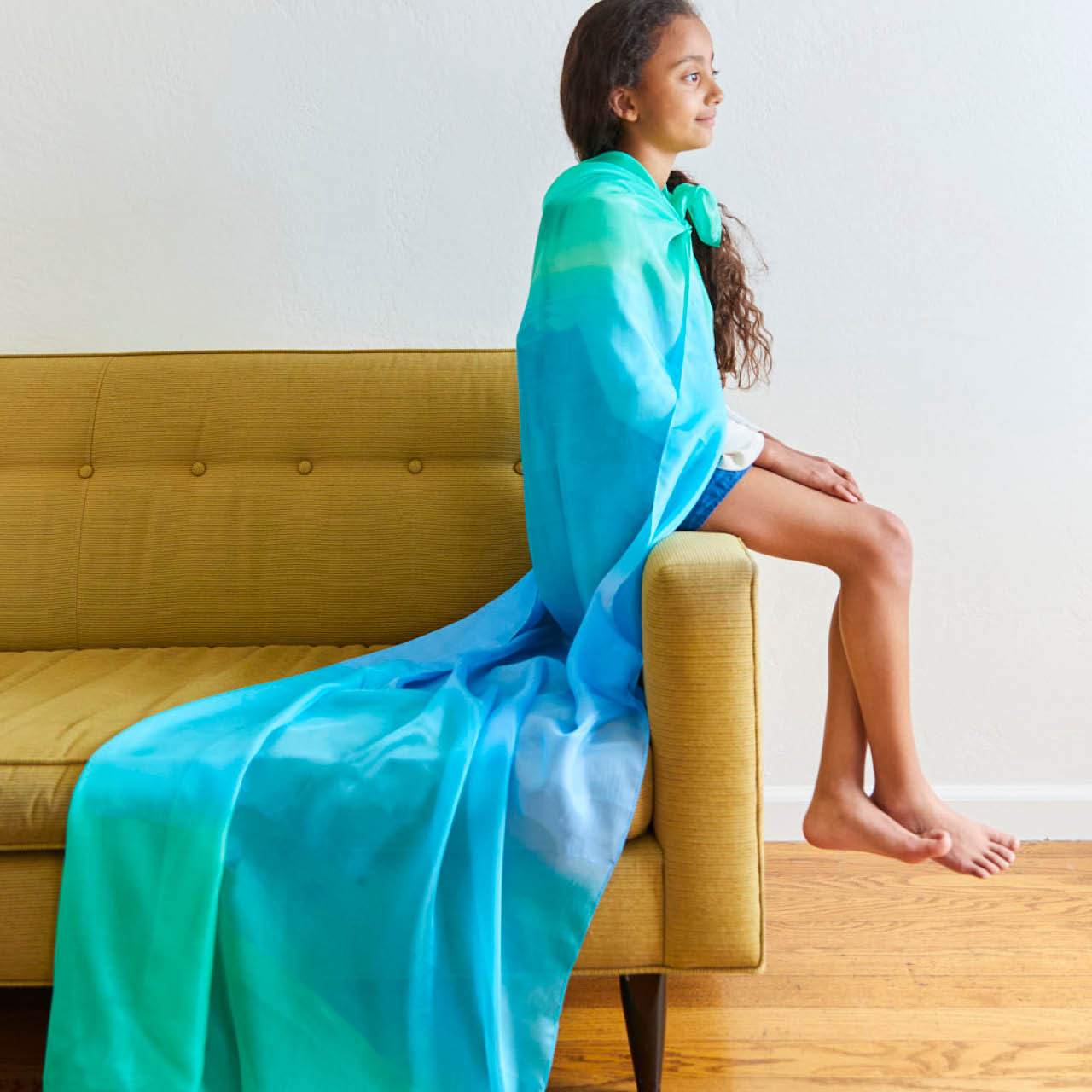 Großes Spieltuch Seide Meer 178 x 89 cm