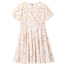 Vorschaubild Sommerkleid kurzarm Blumen beige