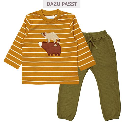 Bequeme Hose Jersey Rib olive-grün 110/116