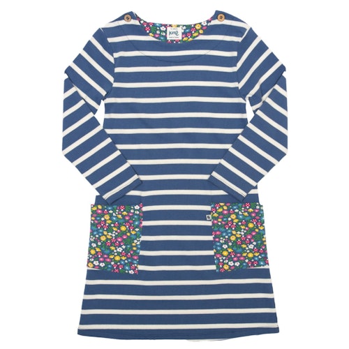 Blumen Ringel Kleid mit Taschen