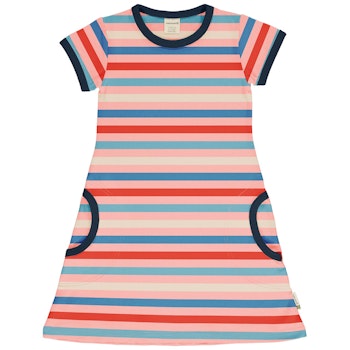 Rosa Ringel Kleid kurzarm