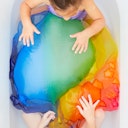Vorschaubild Regenbogen Spieltuch Seide mittel 89 x 89 cm