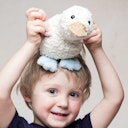 Vorschaubild Plüsch Entchen rosa blau 20 cm