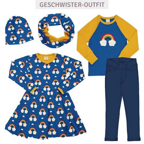 Langarm Flatterkleid Regenbogen