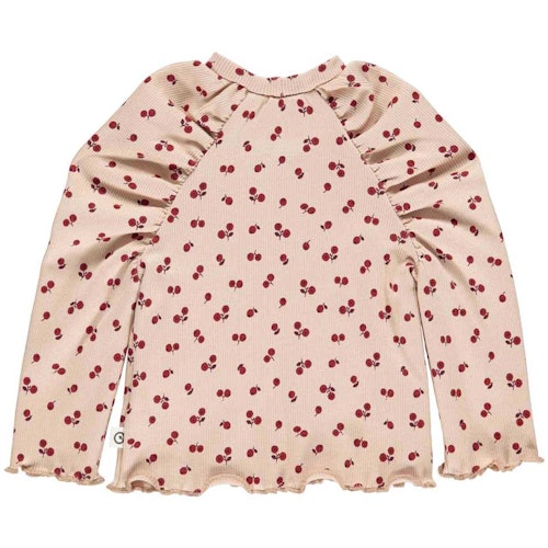Rippe Langarmshirt Rüschenärmel