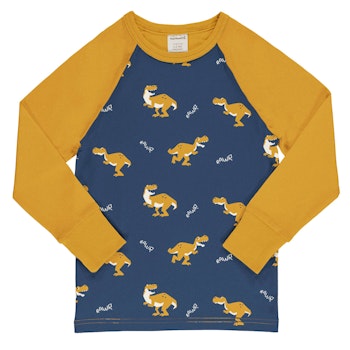 Raglan Langarmshirt T Rex blau