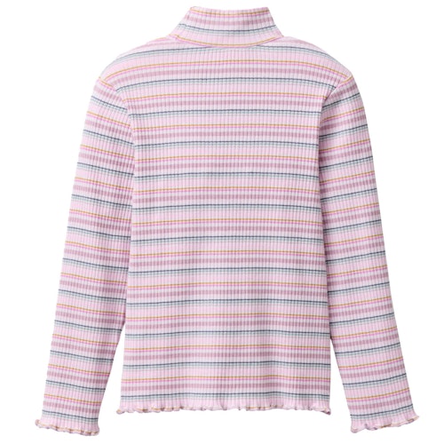 Geripptes Langarmshirt Stehkragen