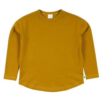 Lockeres Basic Langarmshirt in safran