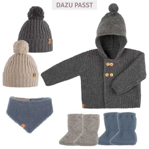 Kapuzen Strickjacke Alpaka-Schurwoll Mix